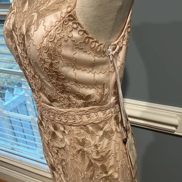 Gorgeous Sue Wong champagne embroidered dress - Picture 3 of 6